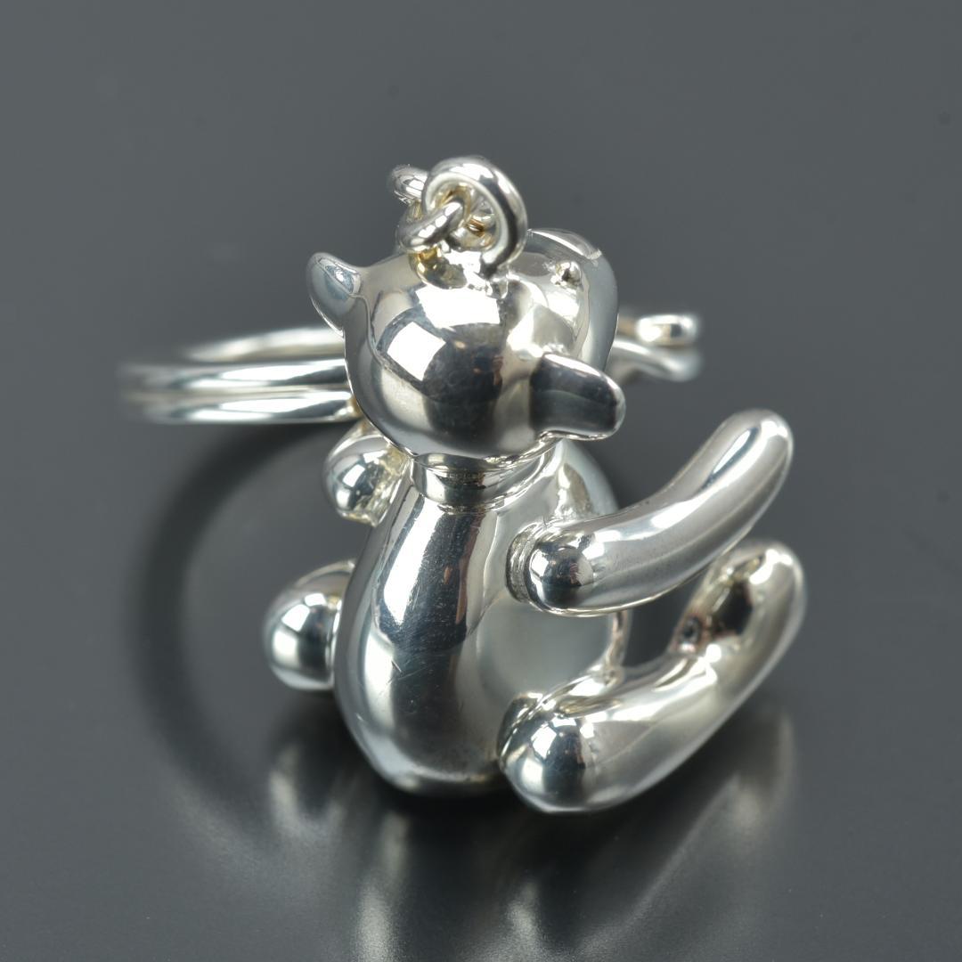 Gucci Polished Teddy Bear Key Holder Silver — view 3