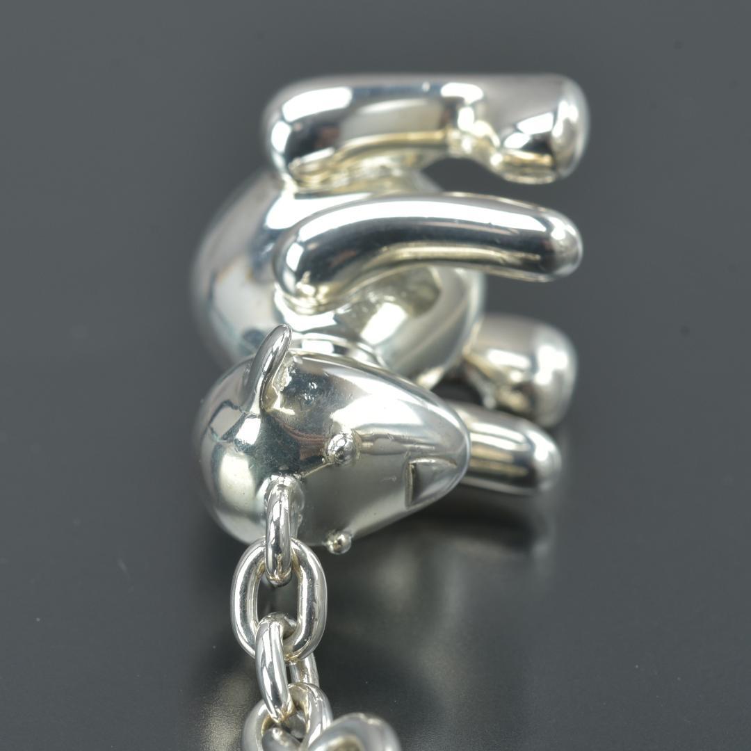 Gucci Polished Teddy Bear Key Holder Silver — view 4