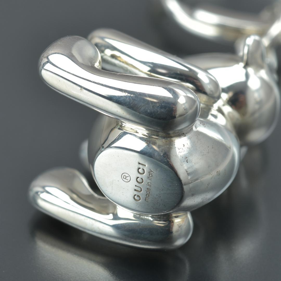 Gucci Polished Teddy Bear Key Holder Silver — view 5