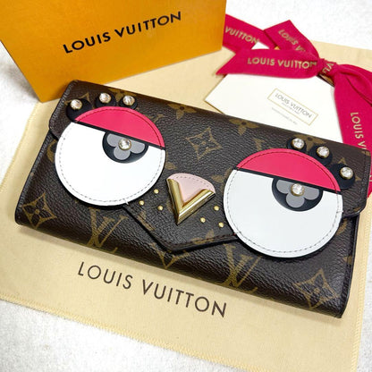 Louis Vuitton Portefeuille Sarah Lovely Bird Fuchsia Long Wallet