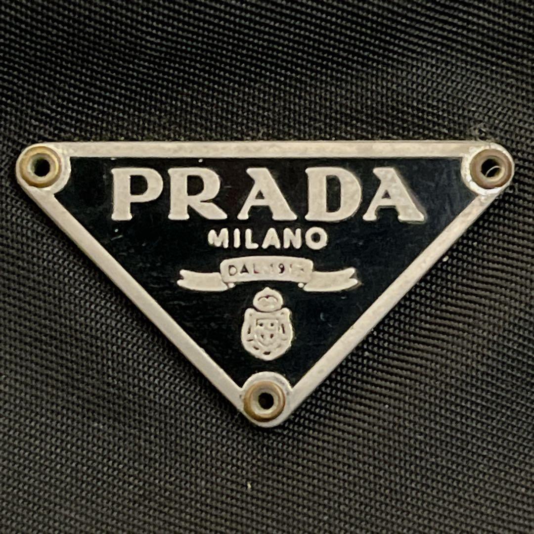 Prada Shoulder Bag Pochette Amazon Shape Triangle Logo Black Y2k 00s