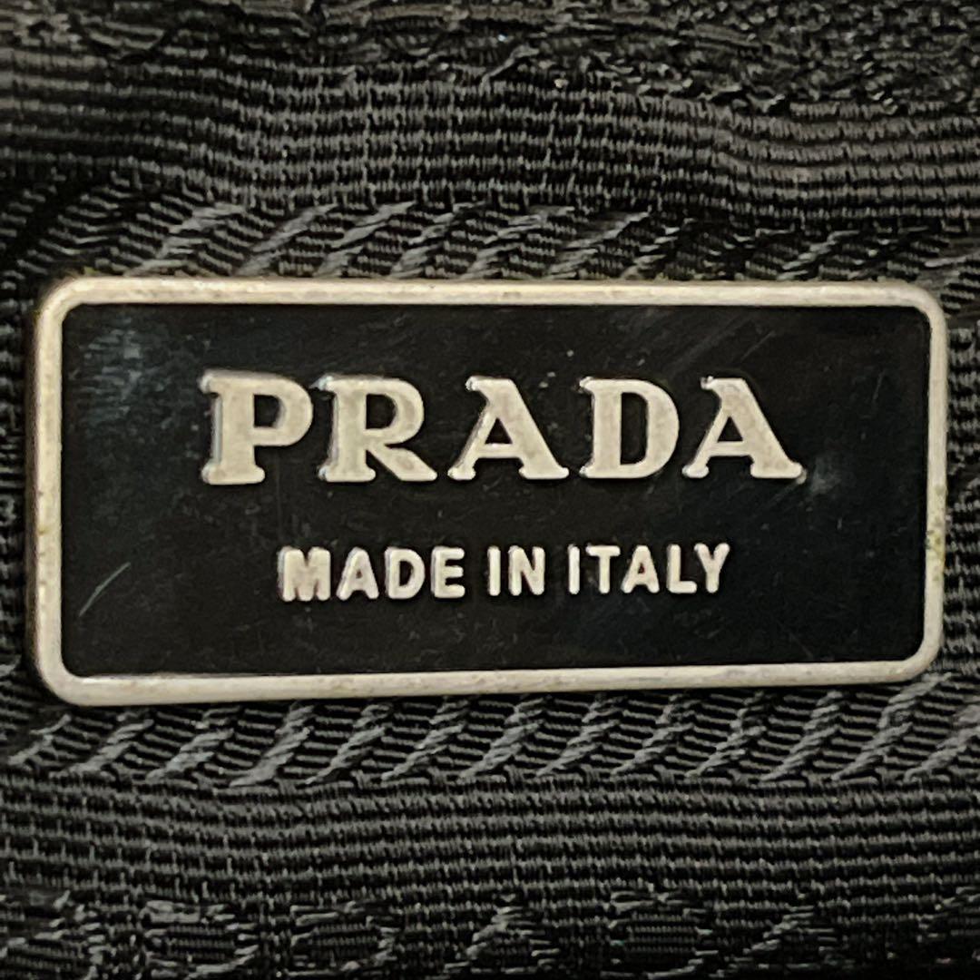 Prada Shoulder Bag Pochette Amazon Shape Triangle Logo Black Y2k 00s