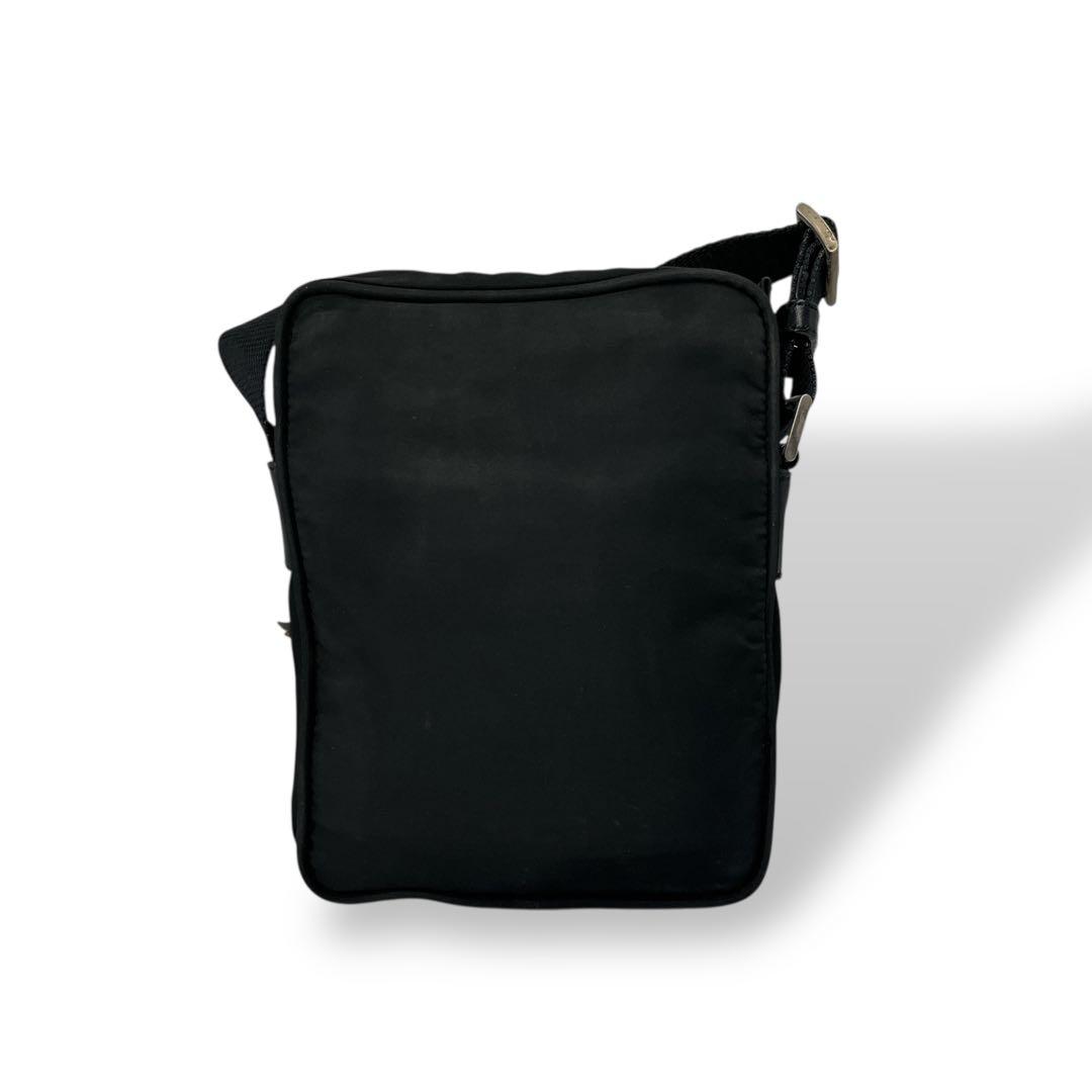 Prada Shoulder Bag Pochette Amazon Shape Triangle Logo Black Y2k 00s