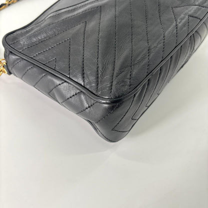 Chanel Stitch Lambskin Shoulder Bag Black — view 7
