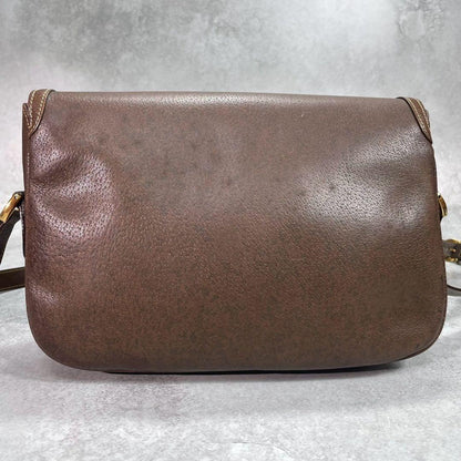 Gucci Shoulder Bag Brown Logo Gold Leather — view 3