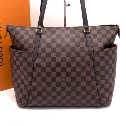 Louis Vuitton Damier Ebene Totally MM Tote Bag Brown