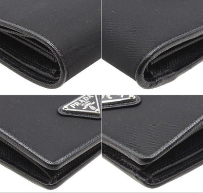 Prada Logo Triangle Nylon Bifold Wallet — view 6