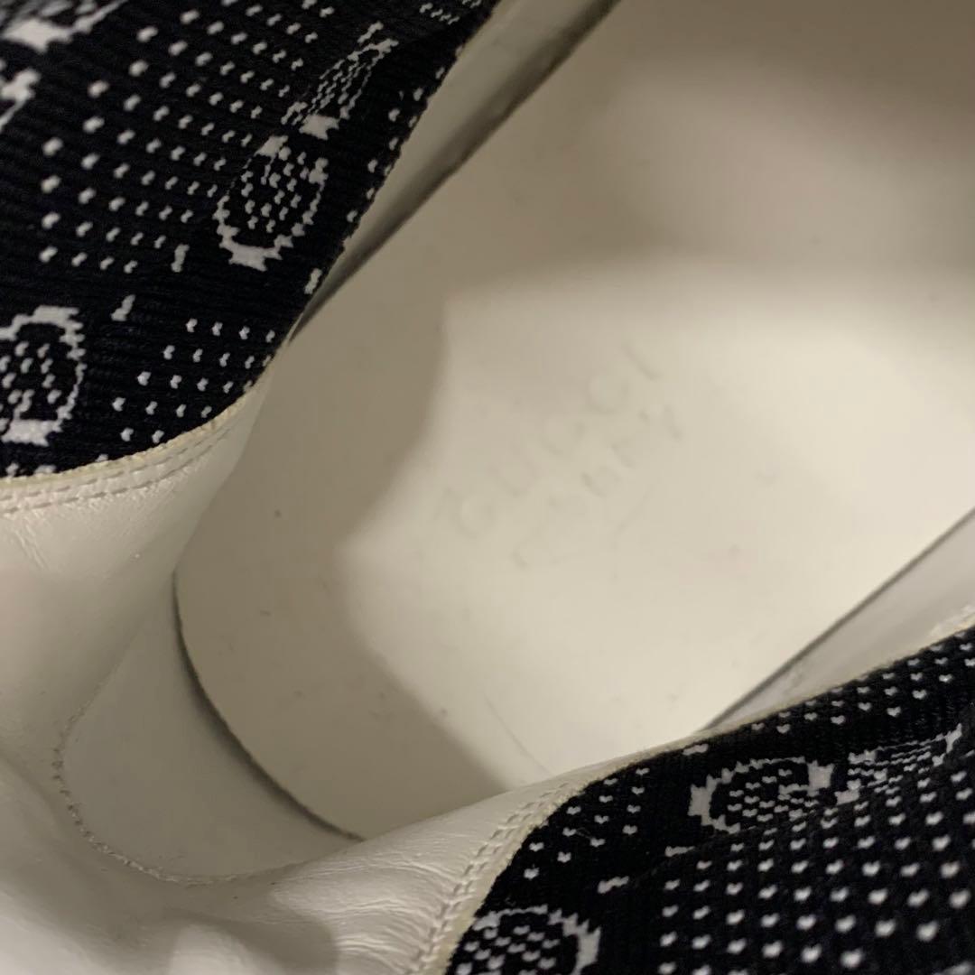 Unused Gucci GG Supreme Leather Logo Side Gore Boots White