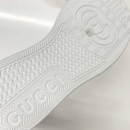 Unused Gucci GG Supreme Leather Logo Side Gore Boots White