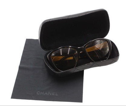 Chanel CC Logo Bijou Tortoiseshell Sunglasses Eyewear — view 3