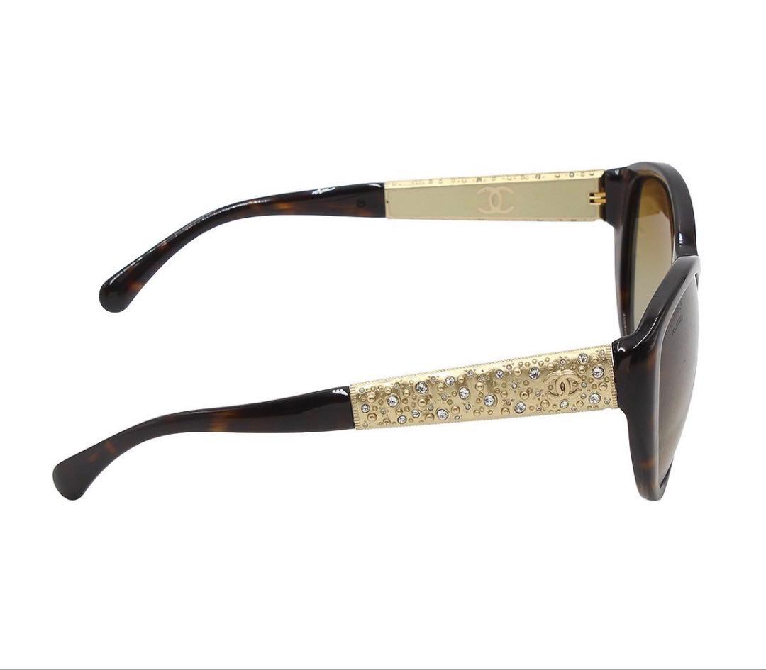 Chanel CC Logo Bijou Tortoiseshell Sunglasses Eyewear — view 5