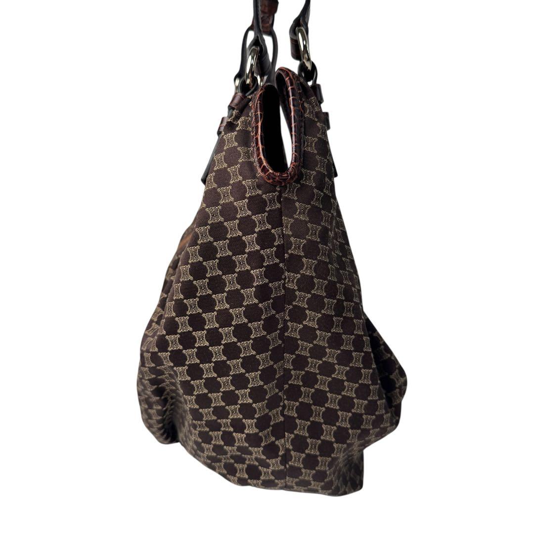 Celine Macadam Shoulder Handbag Canvas Leather — view 5