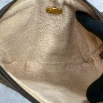Gucci GG Clutch Brown Beige Leather Logo — view 5
