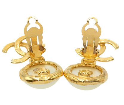 Chanel Coco Mark Faux Pearl Swing Earrings