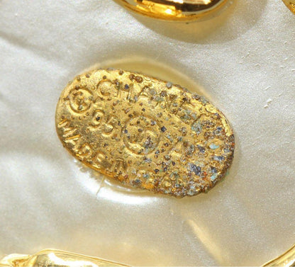 Chanel Coco Mark Faux Pearl Swing Earrings