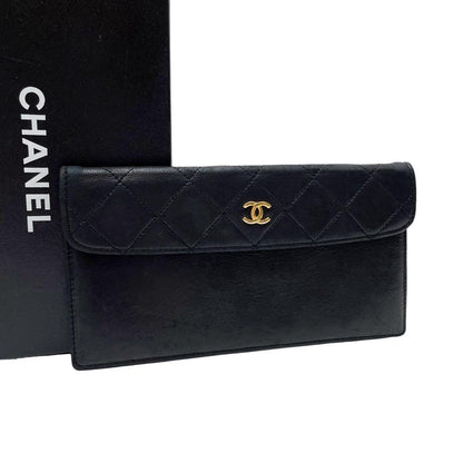 Chanel Quilted Lambskin Wallet Pouch CC Logo