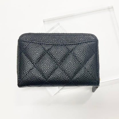 Chanel Caviar Leather CC Logo Quilted Classic Wallet Coin Purse — view 3