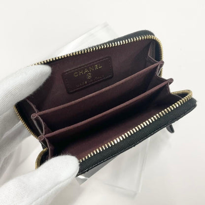 Chanel Caviar Leather CC Logo Quilted Classic Wallet Coin Purse — view 6