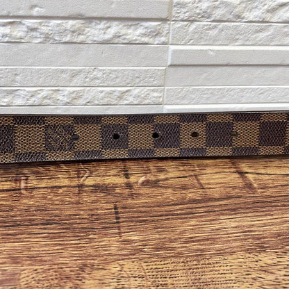 Louis Vuitton Damier Leather Ceinture Silver Buckle Belt — view 6