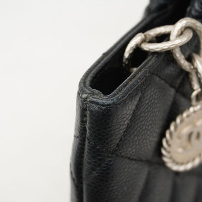 Chanel Tote Bag Revival Tote Caviar Skin Black Silver Hardware Women's