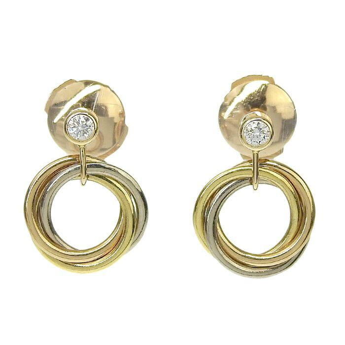 Cartier Trinity Earrings 18K Yellow Gold 18K White Gold 18K Pink Gold 750 Three