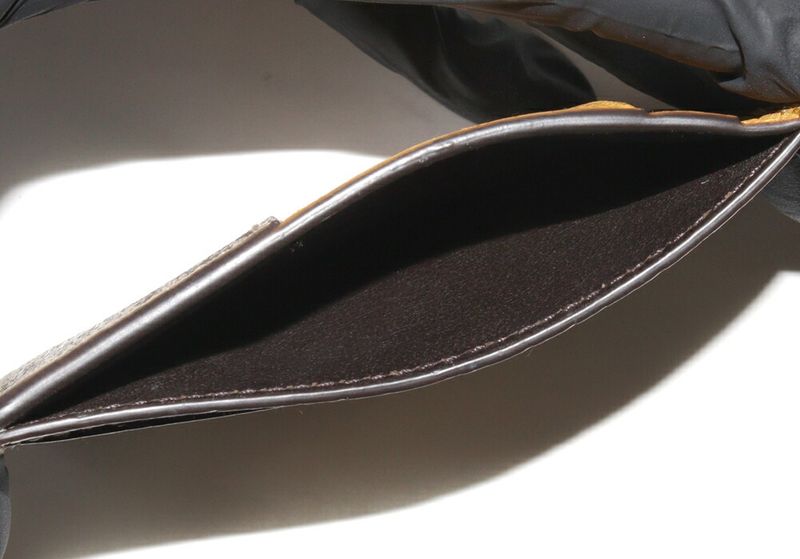 Gucci Card Case Pass Case Neo-vintage GG Supreme PVC Canvas Brown X Yellow