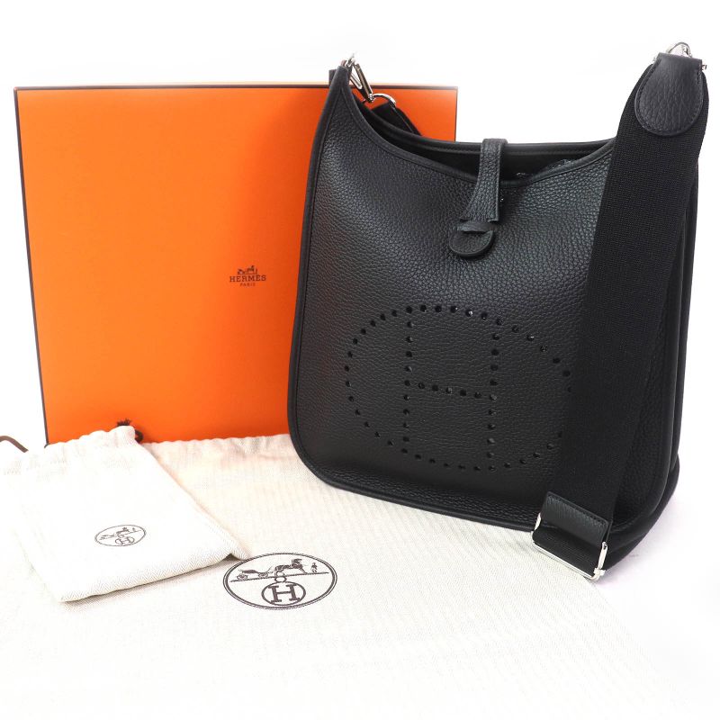 Hermes H056277ck89 Evelyn 3PM 29 Taurillon Clemence Silver Hardware Shoulder