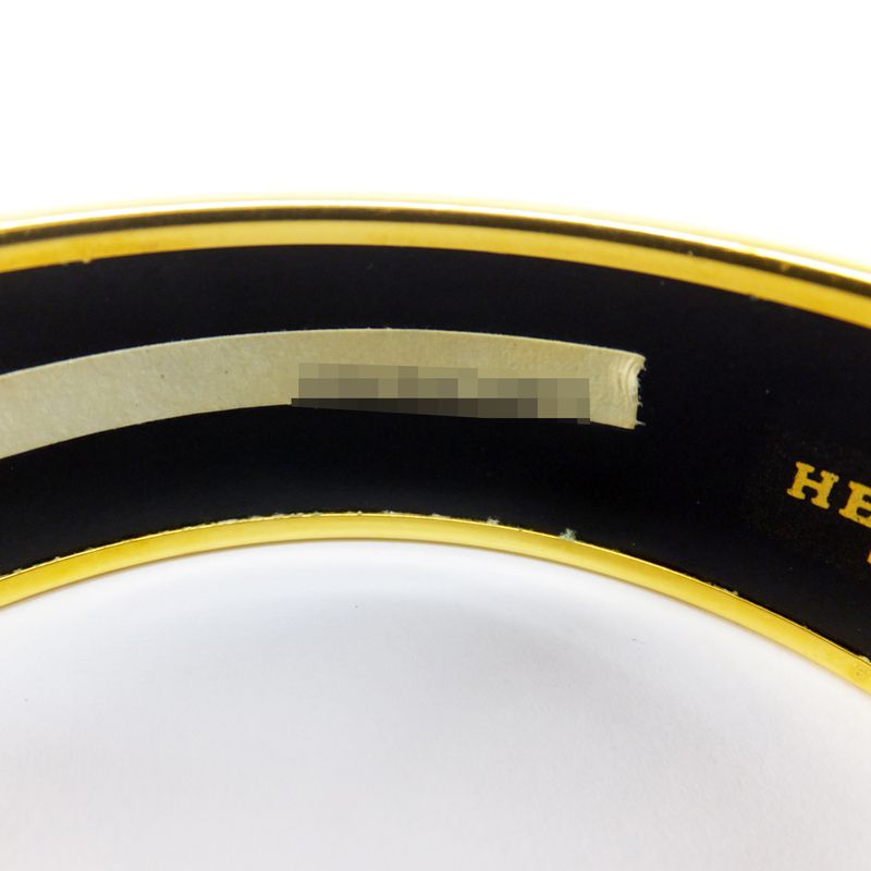 Hermes Enamel MM Bangle Navy-gold Hardware Bracelet Carriage Approx