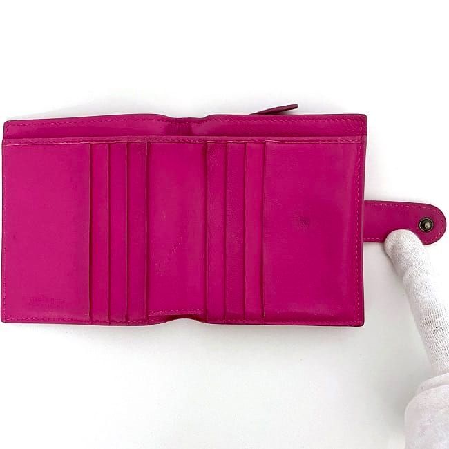 Bottega Veneta Bifold Wallet Pink Intrecciato Compact