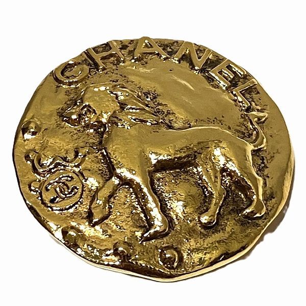 Chanel Lion Motif Branded Accessories Earrings Ladies