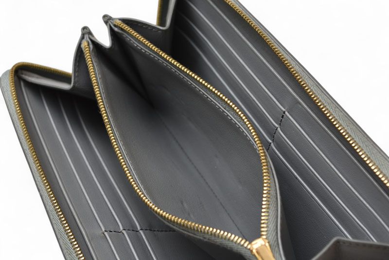 Celine Wallet Celine Long Wallet Large Zipped Calfskin Gray 10b553el.09