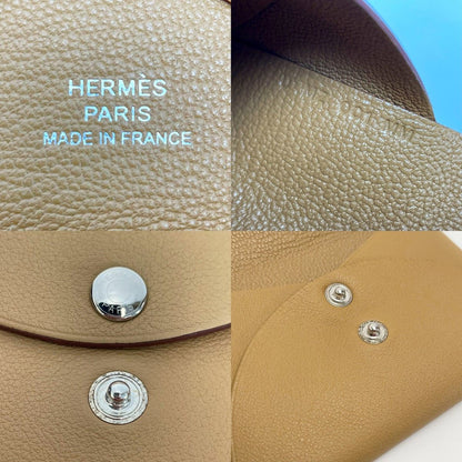 Hermes Calvi Duo Imprime U Stamped Card Case Coin Case Biscuit Swift with Box