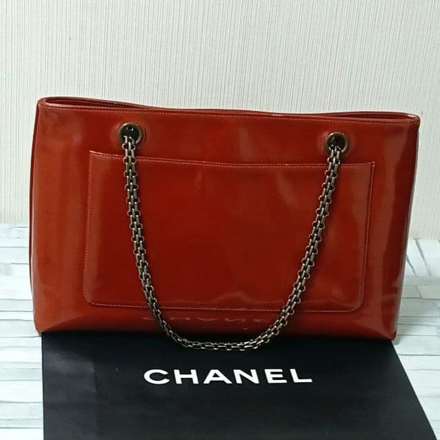 Chanel Chain Shoulder Enamel Red Brown Mademoiselle — view 2