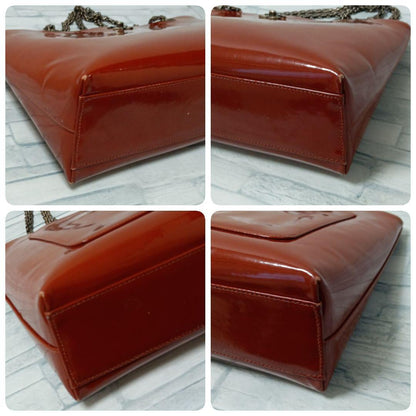 Chanel Chain Shoulder Enamel Red Brown Mademoiselle — view 4