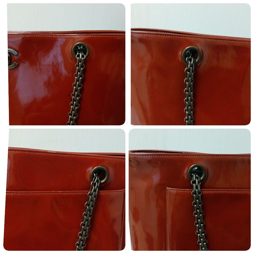 Chanel Chain Shoulder Enamel Red Brown Mademoiselle — view 6