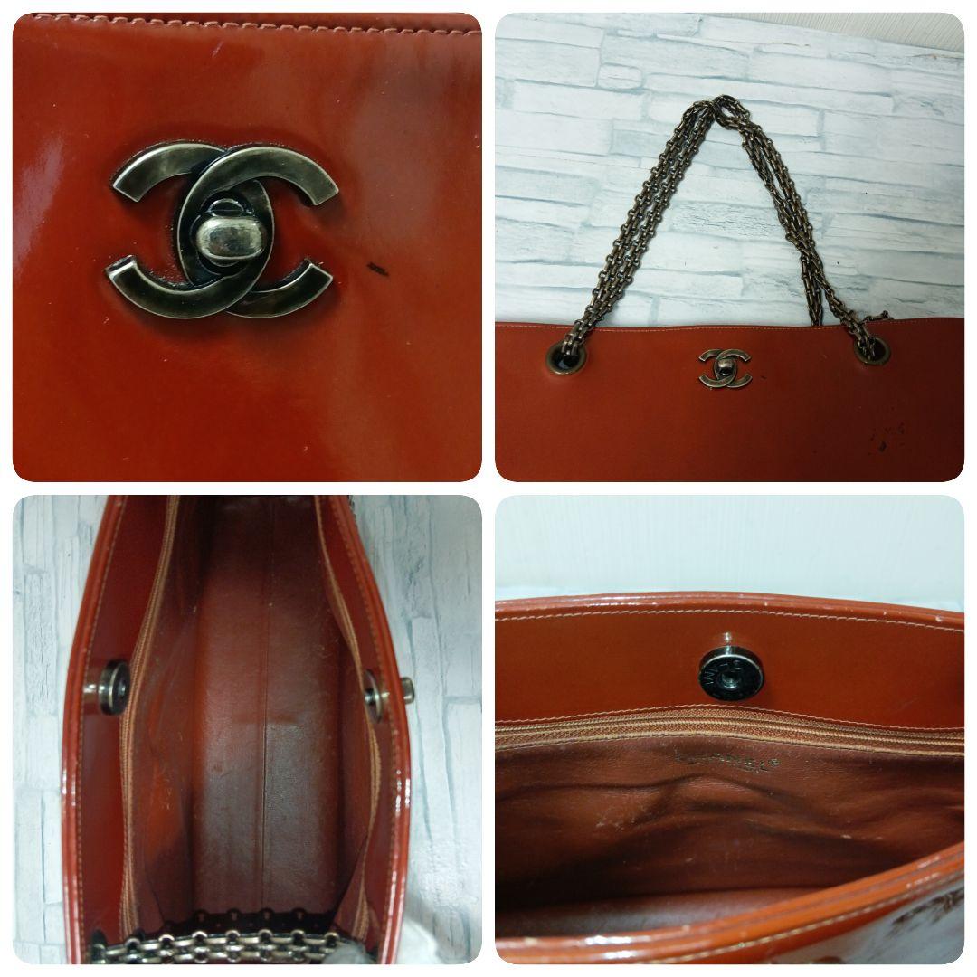 Chanel Chain Shoulder Enamel Red Brown Mademoiselle — view 7