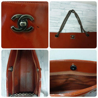 Chanel Chain Shoulder Enamel Red Brown Mademoiselle — view 7