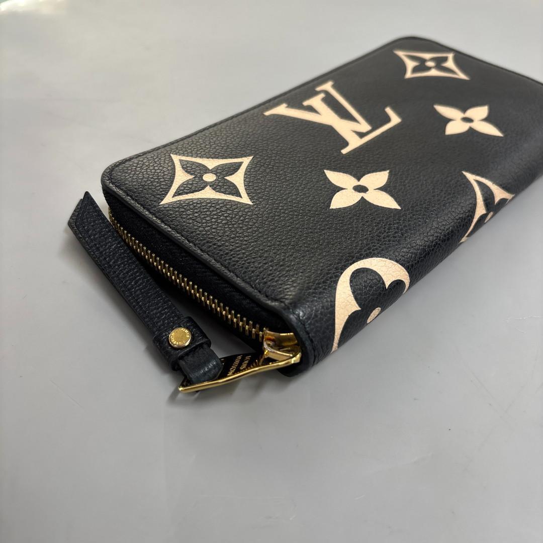 Louis Vuitton Monogram Empreinte Black Beige Long Wallet