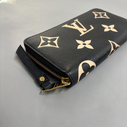 Louis Vuitton Monogram Empreinte Black Beige Long Wallet