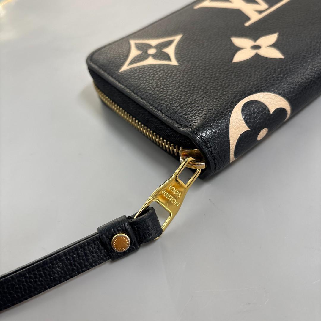 Louis Vuitton Monogram Empreinte Black Beige Long Wallet