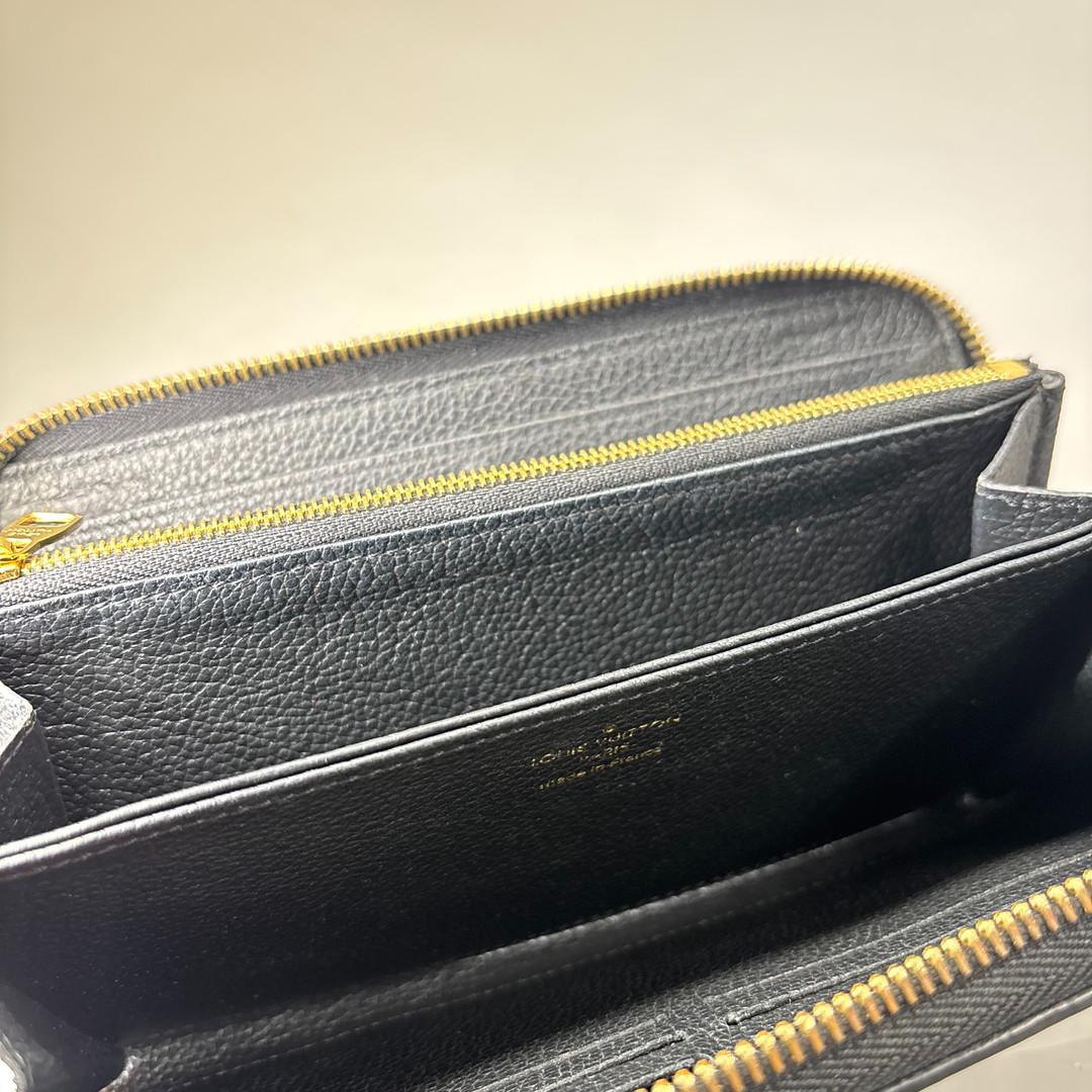 Louis Vuitton Monogram Empreinte Black Beige Long Wallet