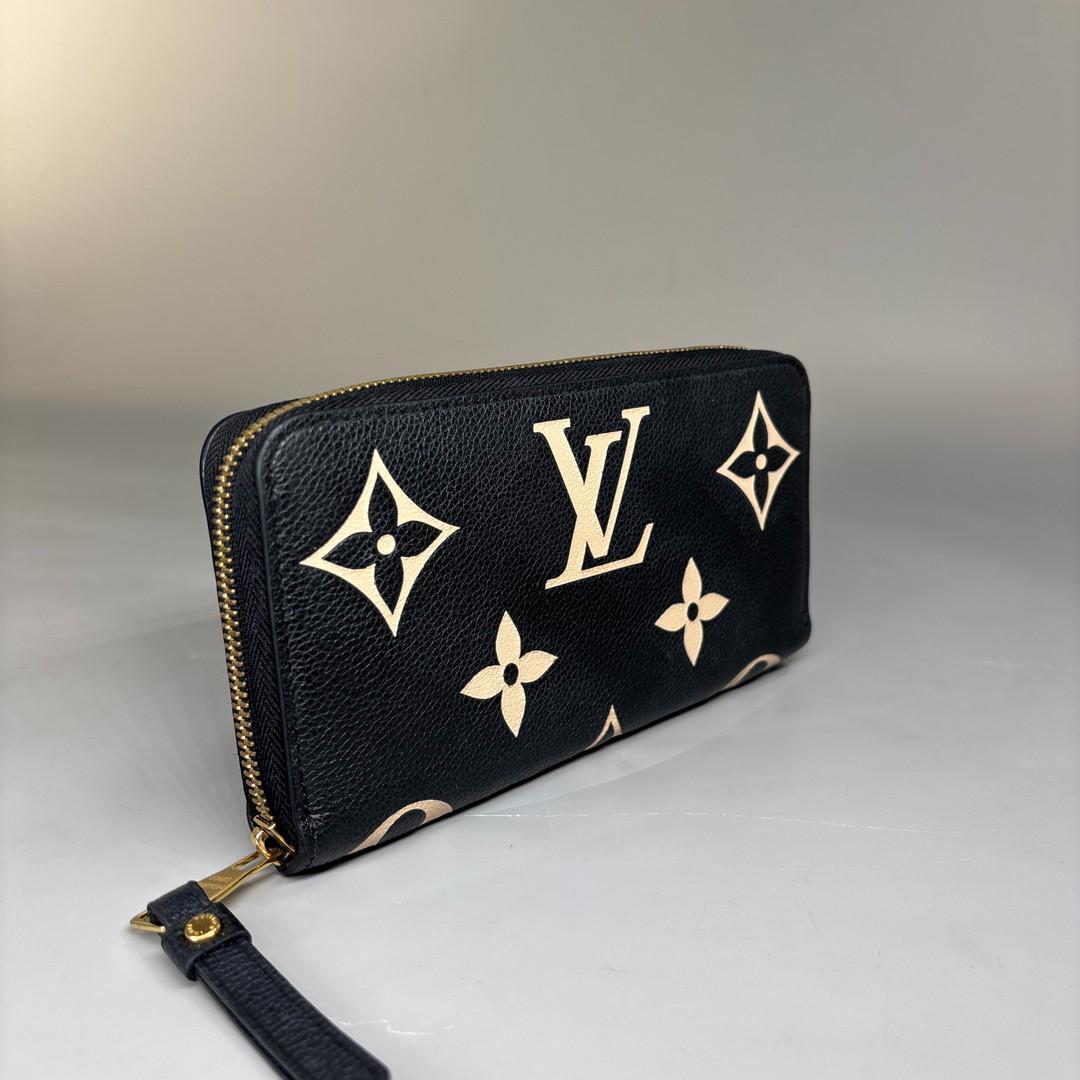 Louis Vuitton Monogram Empreinte Black Beige Long Wallet