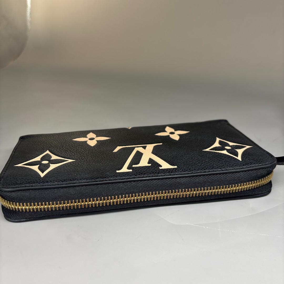 Louis Vuitton Monogram Empreinte Black Beige Long Wallet