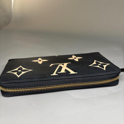Louis Vuitton Monogram Empreinte Black Beige Long Wallet