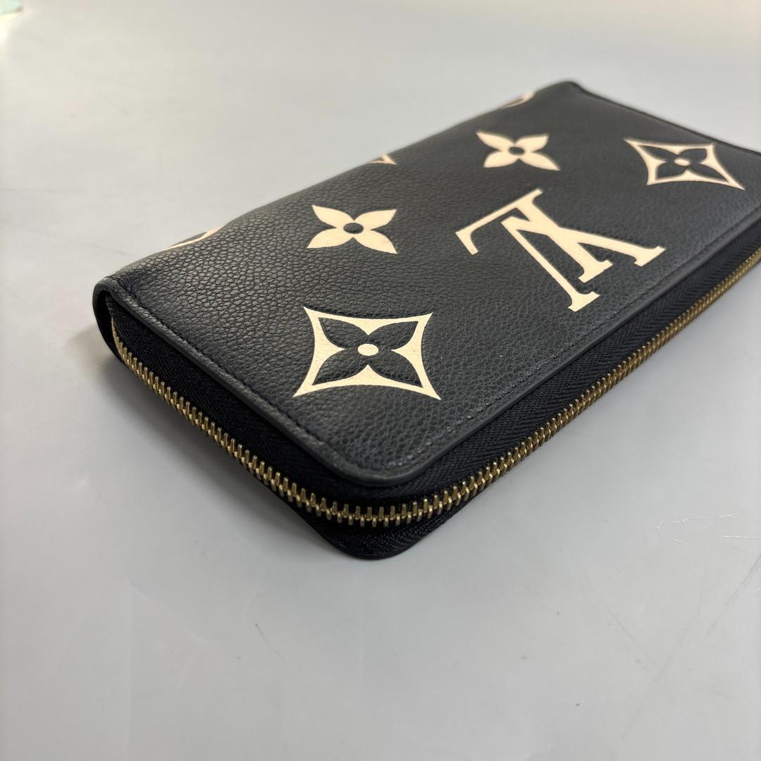 Louis Vuitton Monogram Empreinte Black Beige Long Wallet