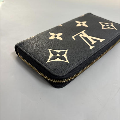Louis Vuitton Monogram Empreinte Black Beige Long Wallet