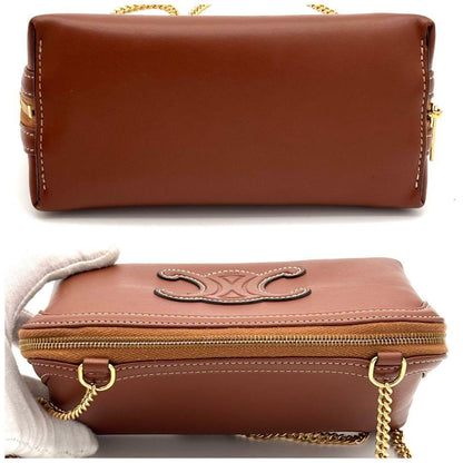 Celine Chain Shoulder Bag Clutch Cuir Leather — view 7