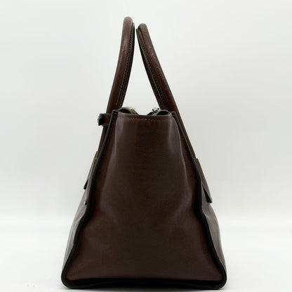 Prada Galleria Leather Handbag 2-Way Brown Triangle — view 6