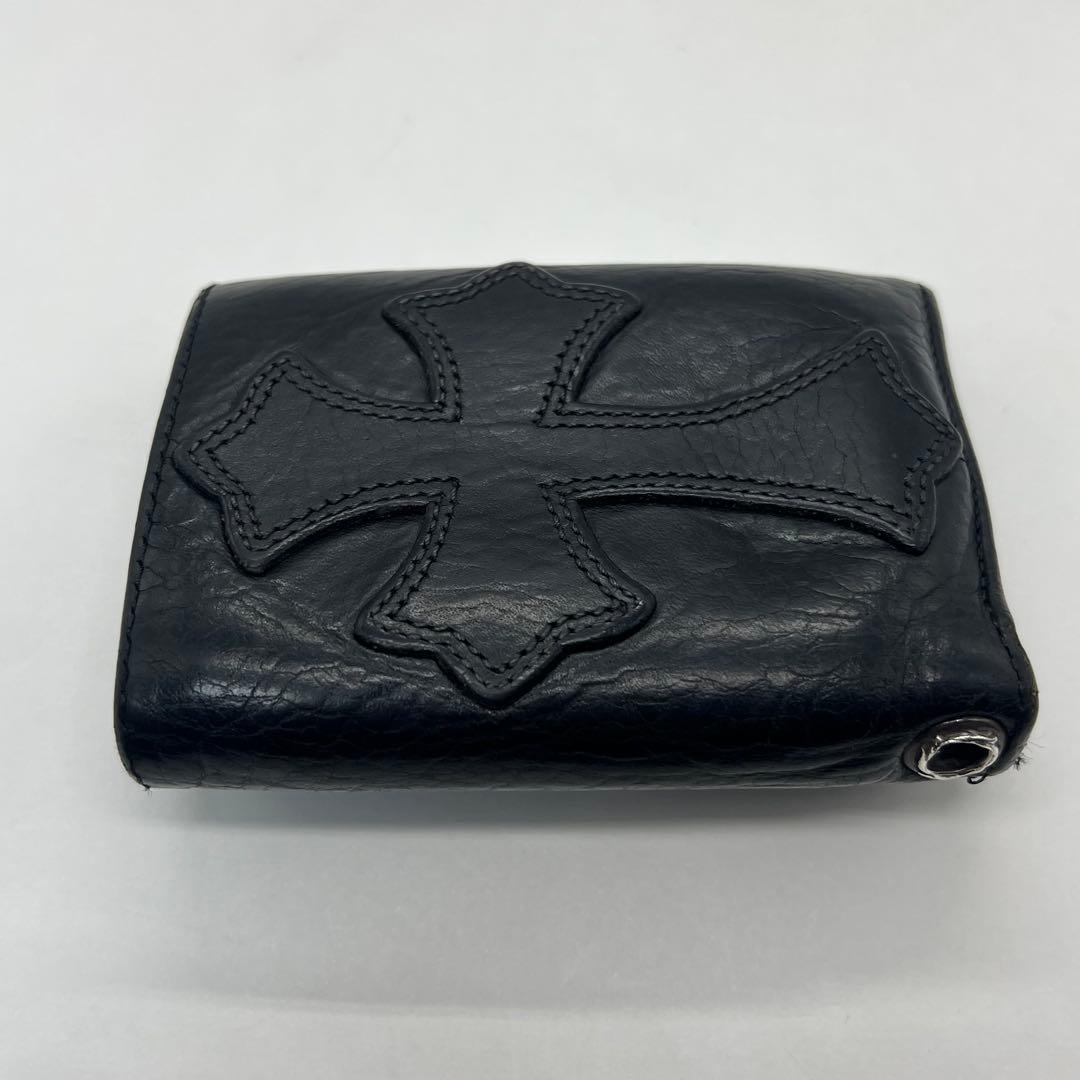 Chrome Hearts 3 Fold Wallet Cemetery Cross Patch Ball