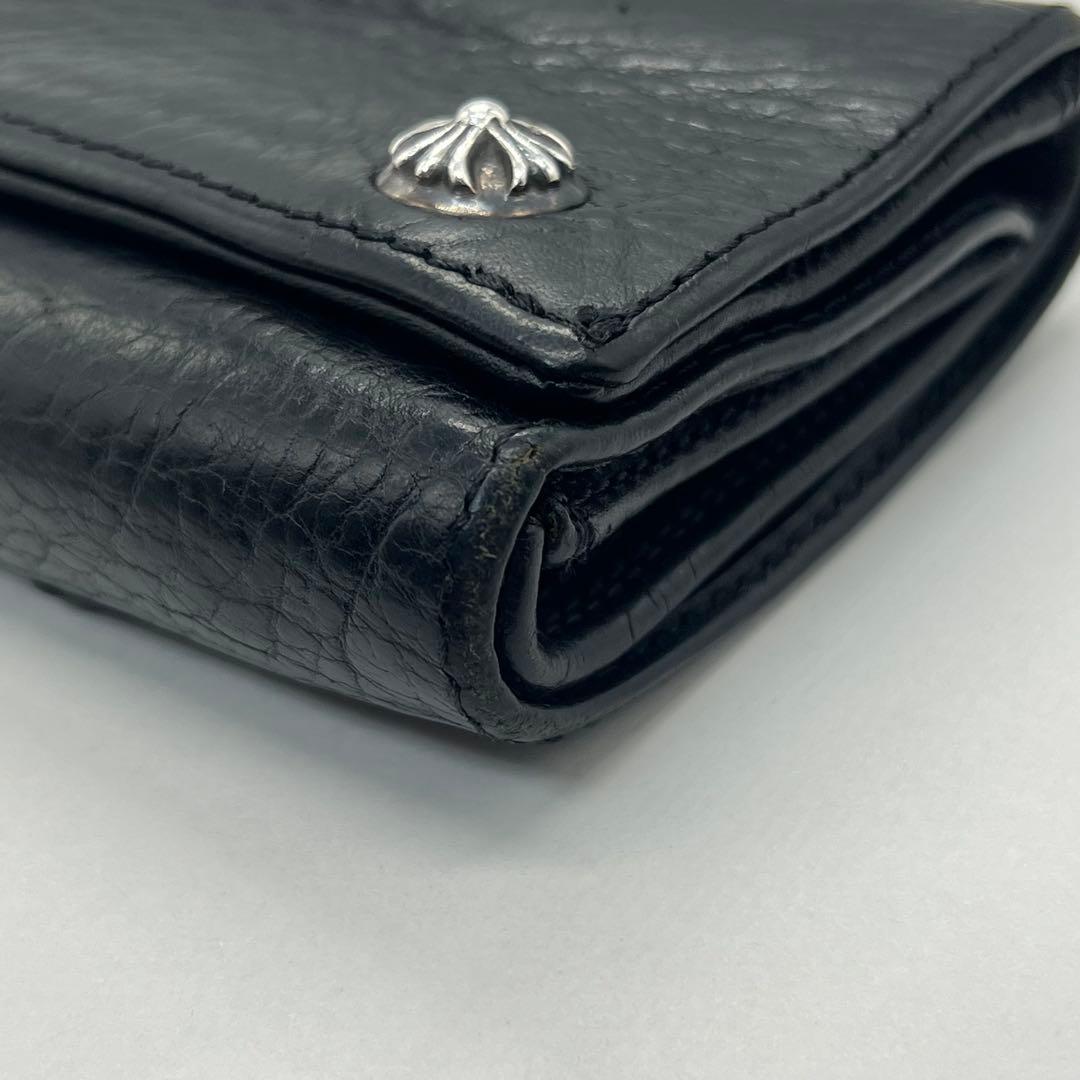 Chrome Hearts 3 Fold Wallet Cemetery Cross Patch Ball